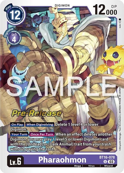 Pharaohmon, Beginning Observer Pre-Release Cards BT16-078 U