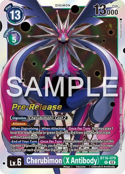 Cherubimon (X Antibody), Beginning Observer Pre-Release Cards BT16-079 R