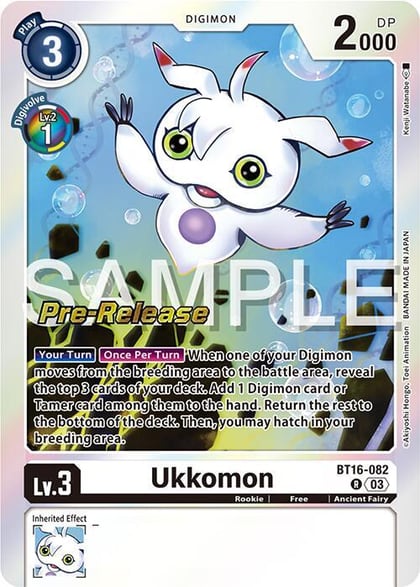 Ukkomon, Beginning Observer Pre-Release Cards BT16-082 R
