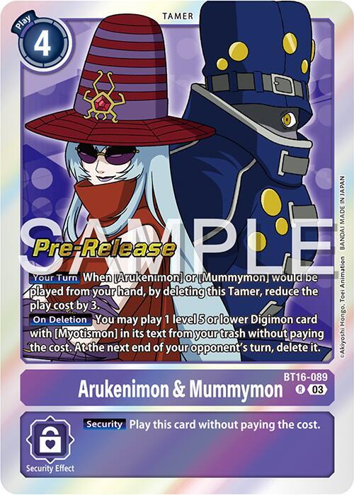 Arukenimon & Mummymon, Beginning Observer Pre-Release Cards BT16-089 R