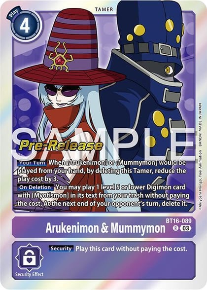 Arukenimon & Mummymon, Beginning Observer Pre-Release Cards BT16-089 R