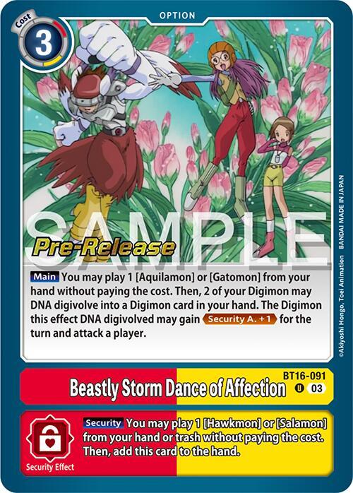 Beastly Storm Dance of Affection, Beginning Observer Pre-Release Cards BT16-091 U