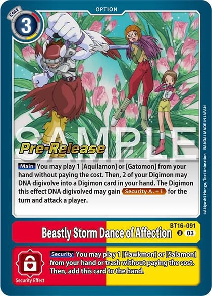 Beastly Storm Dance of Affection, Beginning Observer Pre-Release Cards BT16-091 U