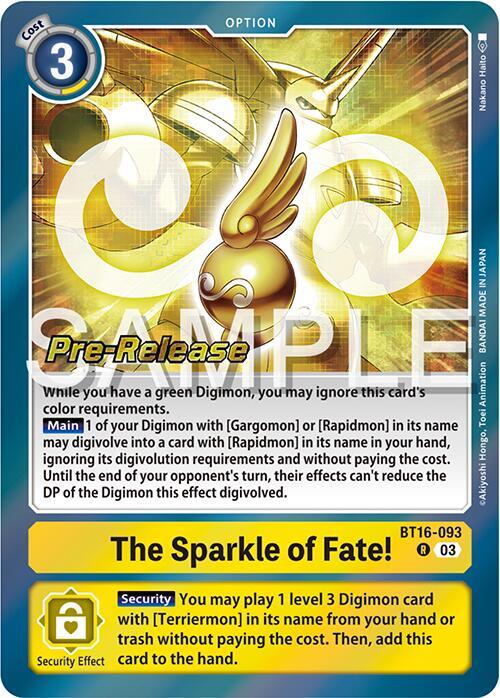 The Sparkle of Fate!, Beginning Observer Pre-Release Cards BT16-093 R
