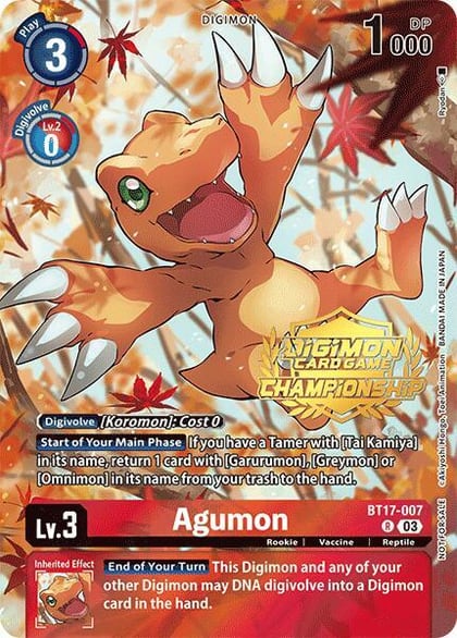 Agumon (Championship 2024 Tamers Pack), Secret Crisis BT17-007 R
