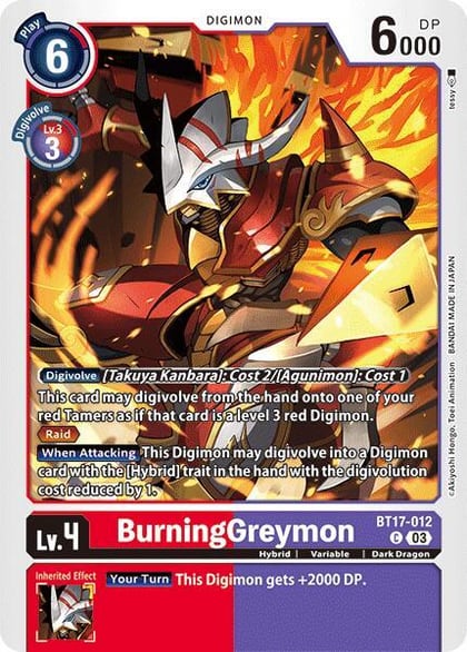 BurningGreymon, Secret Crisis BT17-012 C