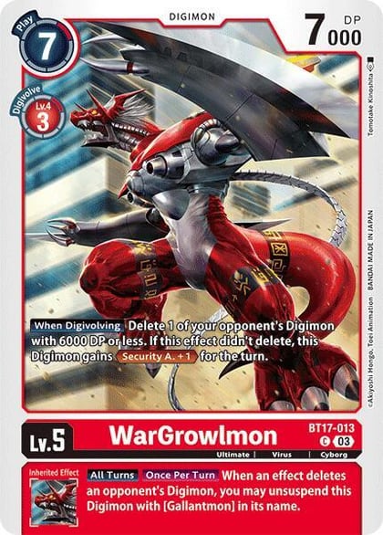 WarGrowlmon, Secret Crisis BT17-013 C