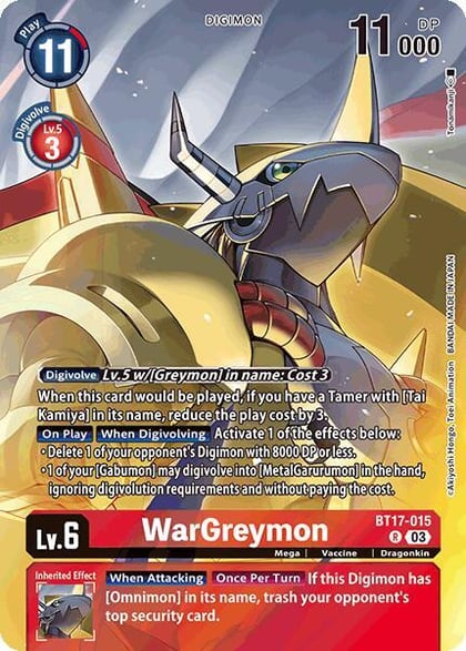 WarGreymon (Omnimon Binder Set), Secret Crisis BT17-015 R