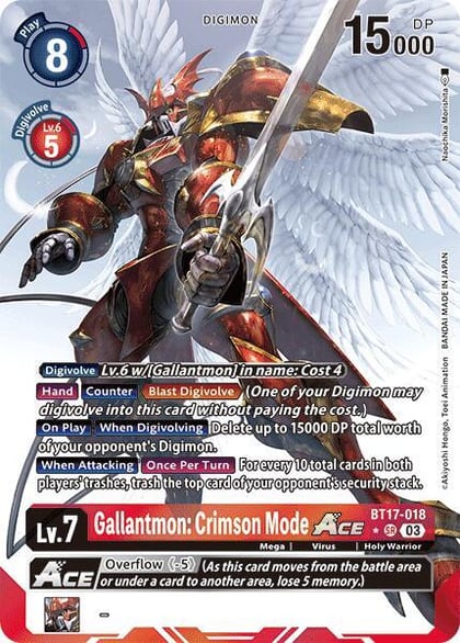 Gallantmon: Crimson Mode ACE (Alternate Art), Secret Crisis BT17-018 SR