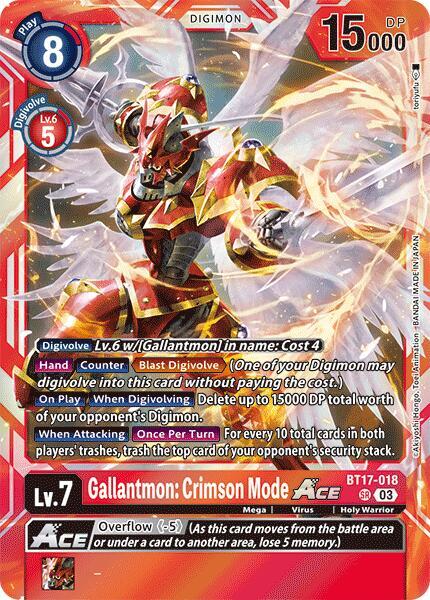 Gallantmon: Crimson Mode ACE, Secret Crisis BT17-018 SR