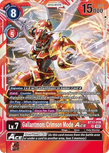 Gallantmon: Crimson Mode ACE, Secret Crisis BT17-018 SR
