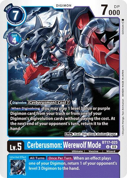 Cerberusmon: Werewolf Mode, Secret Crisis BT17-025 U