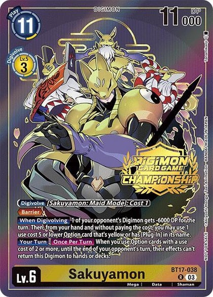 Sakuyamon (Championship 2024 Gold Stamp Card Set), Secret Crisis BT17-038 R