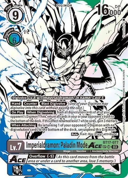 Imperialdramon: Paladin Mode ACE (Textured), Secret Crisis BT17-077 SR