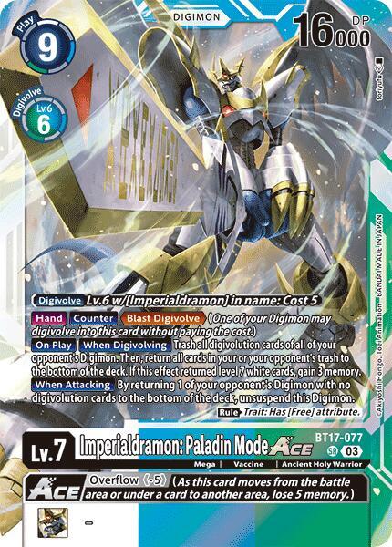 Imperialdramon: Paladin Mode ACE, Secret Crisis BT17-077 SR