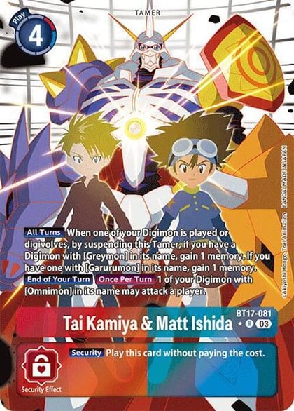 Tai Kamiya & Matt Ishida (Alternate Art), Secret Crisis BT17-081 R