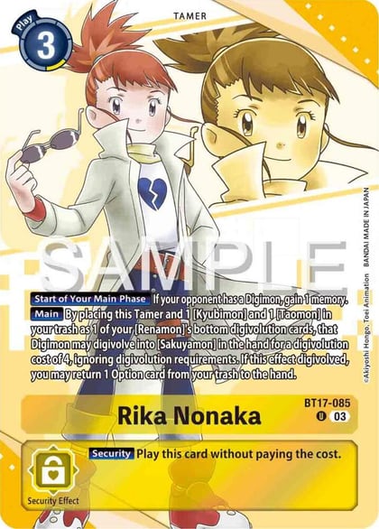 Rika Nonaka (Premium Heroines Set), Secret Crisis BT17-085 U