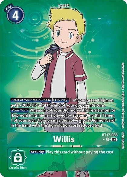 Willis (Box Promotion Pack: Secret Crisis), Secret Crisis BT17-088 U