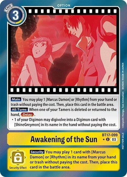 Awakening of the Sun (Secret Crisis: Movie Memorial Pack), Secret Crisis BT17-099 U