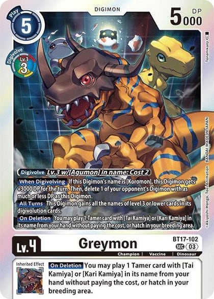 Greymon, Secret Crisis BT17-102 SEC