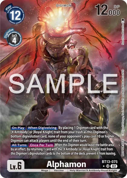 Alphamon (Pre-Release Tournament Winner Card), Secret Crisis Pre-Release Cards BT13-075 SR