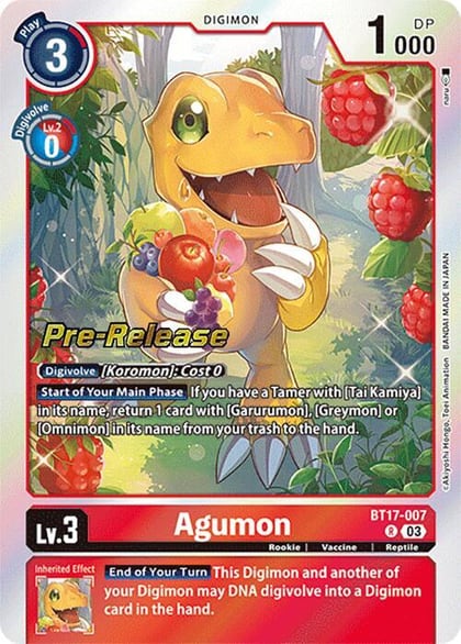 Agumon, Secret Crisis Pre-Release Cards BT17-007 R
