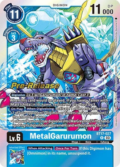 MetalGarurumon, Secret Crisis Pre-Release Cards BT17-027 R