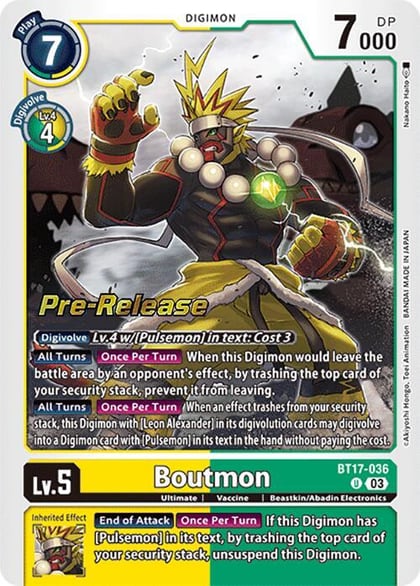Boutmon, Secret Crisis Pre-Release Cards BT17-036 U