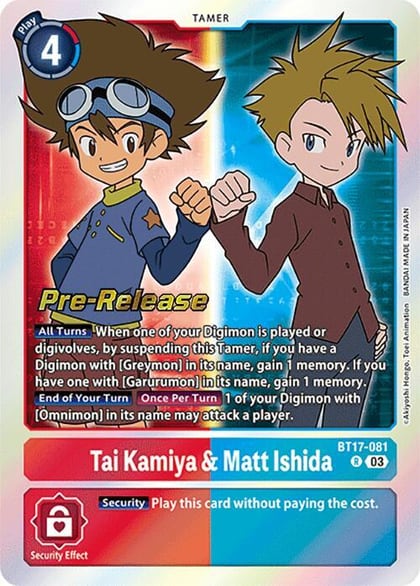 Tai Kamiya & Matt Ishida, Secret Crisis Pre-Release Cards BT17-081 R