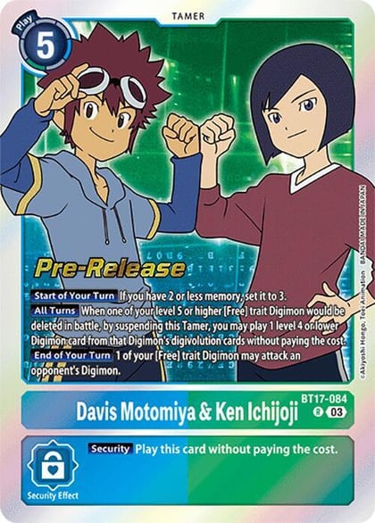 Davis Motomiya & Ken Ichijoji, Secret Crisis Pre-Release Cards BT17-084 R