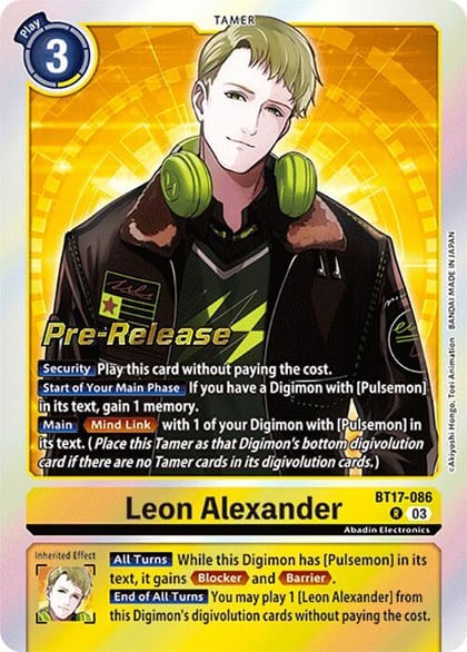 Leon Alexander, Secret Crisis Pre-Release Cards BT17-086 R