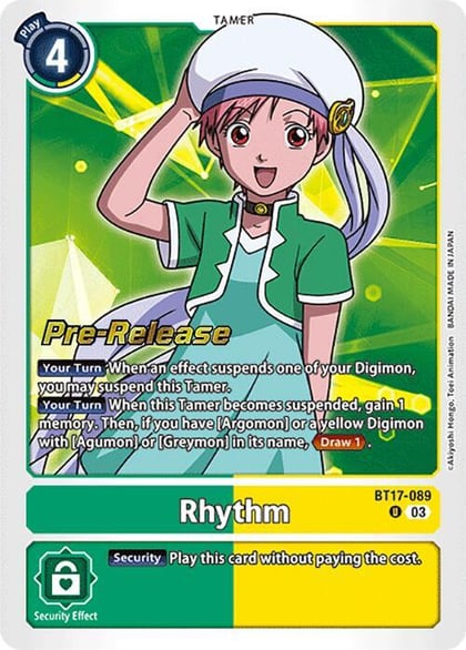 Rhythm, Secret Crisis Pre-Release Cards BT17-089 U