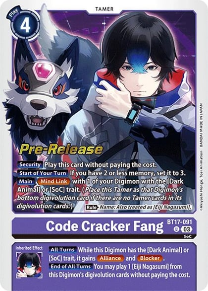 Code Cracker Fang, Secret Crisis Pre-Release Cards BT17-091 U