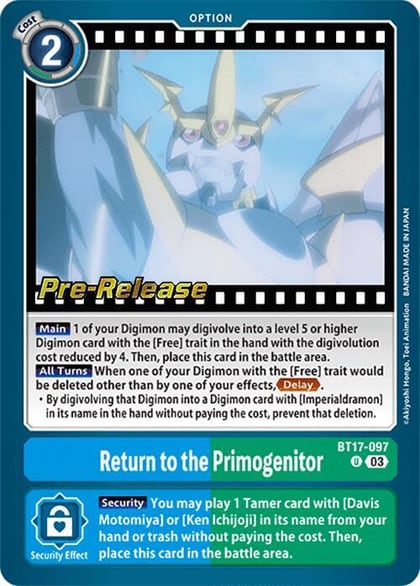 Return to the Primogenitor, Secret Crisis Pre-Release Cards BT17-097 U