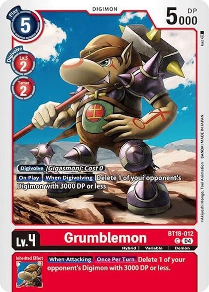 Grumblemon, Release Special Booster 2.0 BT18-012 C