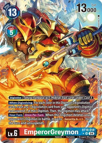 EmperorGreymon (Alternate Art), Release Special Booster 2.0 BT18-018 SR