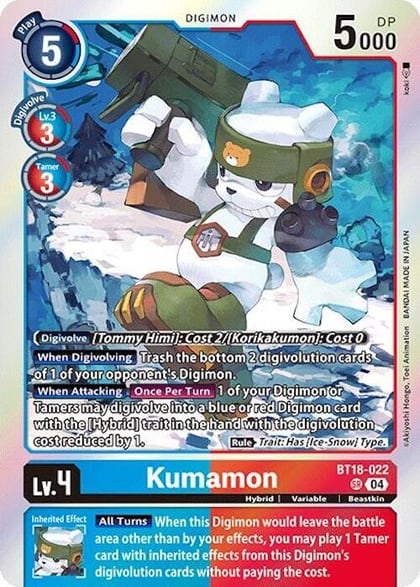 Kumamon, Release Special Booster 2.0 BT18-022 SR