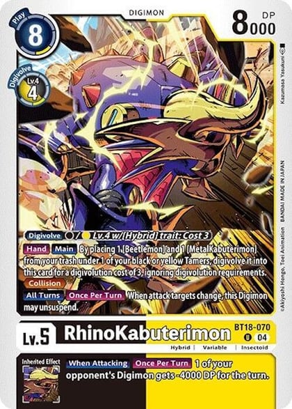 RhinoKabuterimon, Release Special Booster 2.0 BT18-070 U