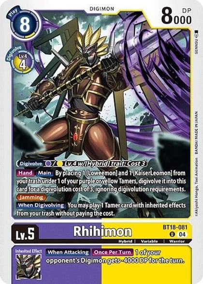 Rhihimon, Release Special Booster 2.0 BT18-081 U