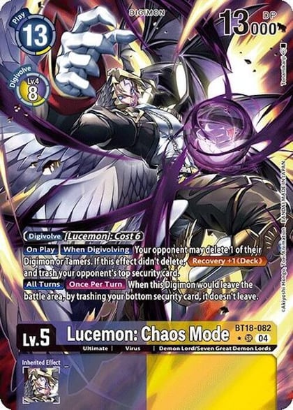 Lucemon: Chaos Mode (Alternate Art), Release Special Booster 2.0 BT18-082 SR