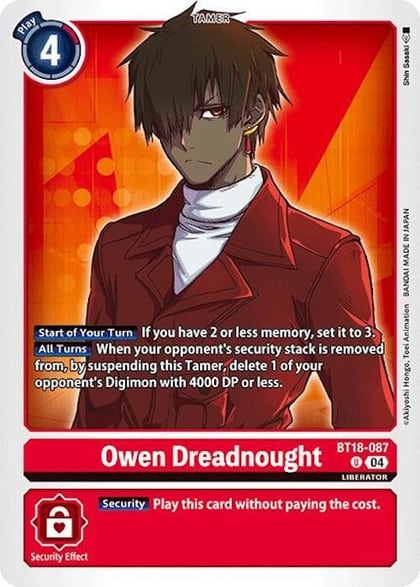 Owen Dreadnought, Release Special Booster 2.0 BT18-087 U