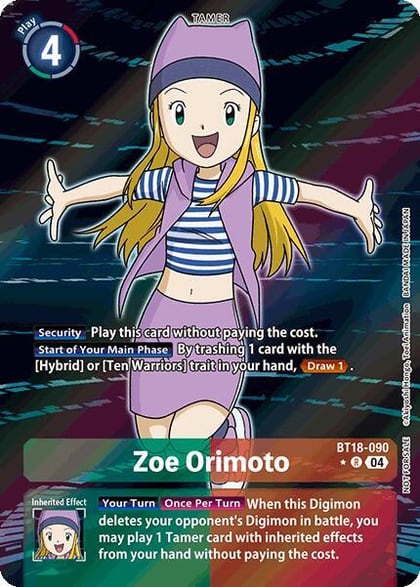 Zoe Orimoto (Release Special Booster 2.0: Box Promotion Pack), Release Special Booster 2.0 BT18-090 R