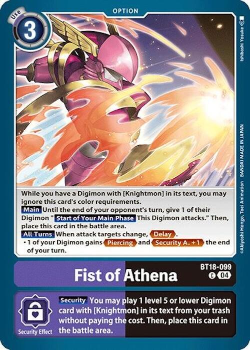 Fist of Athena, Release Special Booster 2.0 BT18-099 C