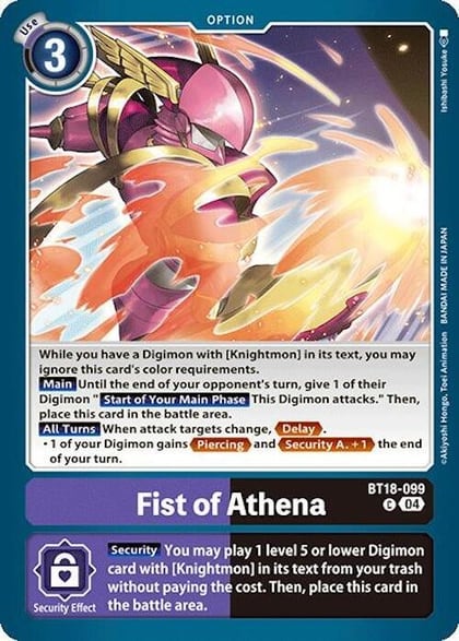 Fist of Athena, Release Special Booster 2.0 BT18-099 C