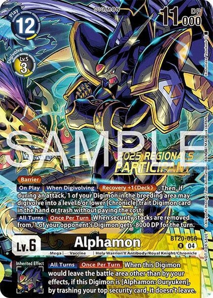 Alphamon (Regionals 25-26 Season 2 Participant), Release Special Booster 2.0 BT20-056 R