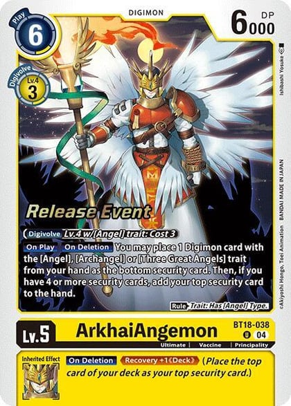 ArkhaiAngemon, Release Special Booster 2.0 Celebration Event Cards BT18-038 U