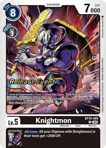 Knightmon, Release Special Booster 2.0 Celebration Event Cards BT18-069 U