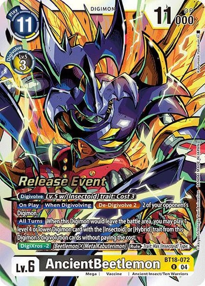 AncientBeetlemon, Release Special Booster 2.0 Celebration Event Cards BT18-072 R