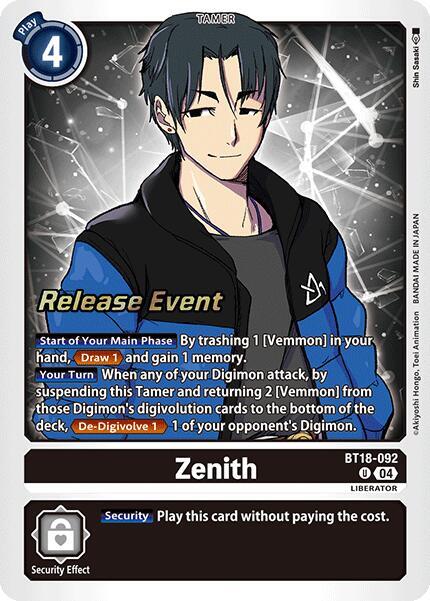 Zenith, Release Special Booster 2.0 Celebration Event Cards BT18-092 U