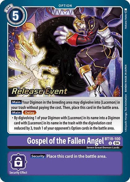 Gospel of the Fallen Angel, Release Special Booster 2.0 Celebration Event Cards BT18-100 U
